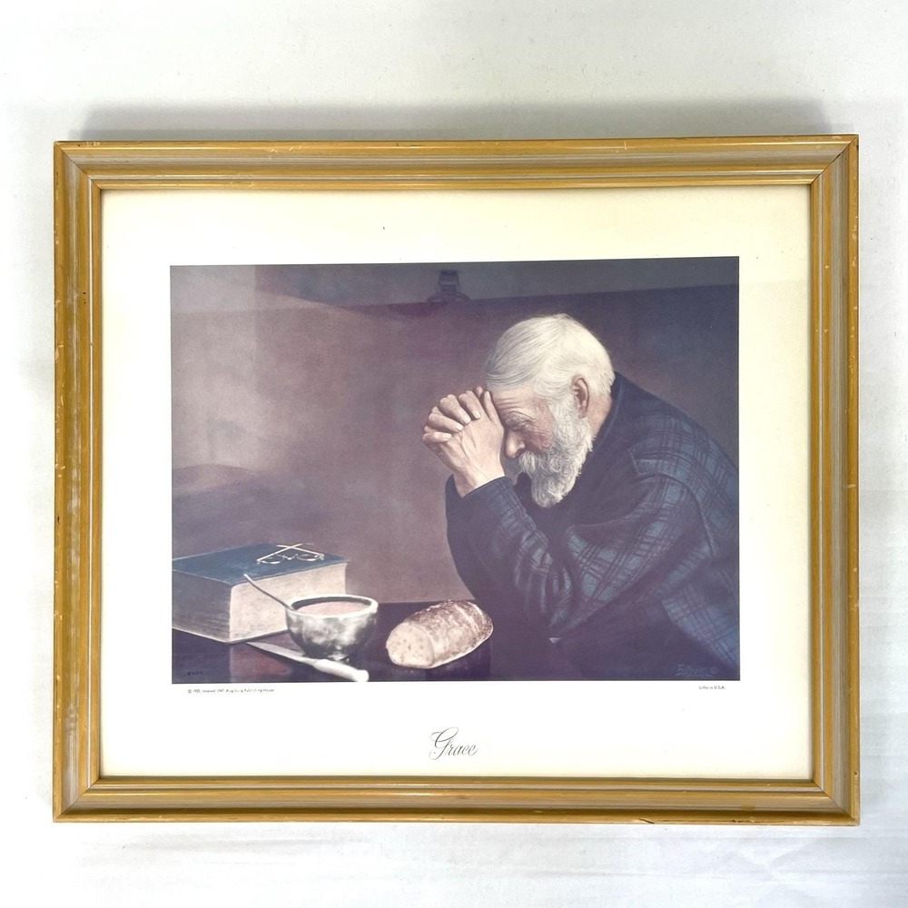 Vintage 1947 Renewal Print Of GRACE Eric Enstrom A.P.House Framed Art 16x19